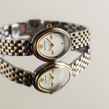 Tory Burch Oval White Dial Two Tone Steel Strap Watch for Women - TBW6033 Buy Now By Tory Burch