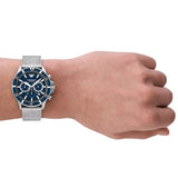 Emporio Armani Diver Chronograph Blue Dial Silver Mesh Strap Watch for Men - AR11587 Buy Now By Emporio Armani