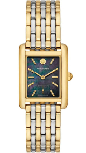 Tory Burch Eleanor Mother of Pearl Black Dial Two Tone Steel Strap Watch for Women - TBW1084 Buy Now By Tory Burch