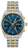Hugo Boss Skytraveller Chronograph Blue Dial Two Tone Steel Strap Watch for Men - 1514247 Buy Now By Hugo Boss