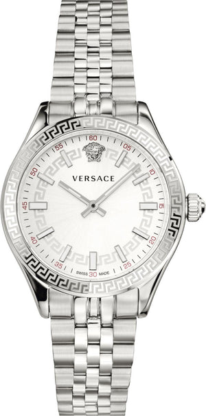 Versace Hellenyium Quartz White Dial Silver Steel Strap Watch for Women - VEHU00320 Buy Now By Versace