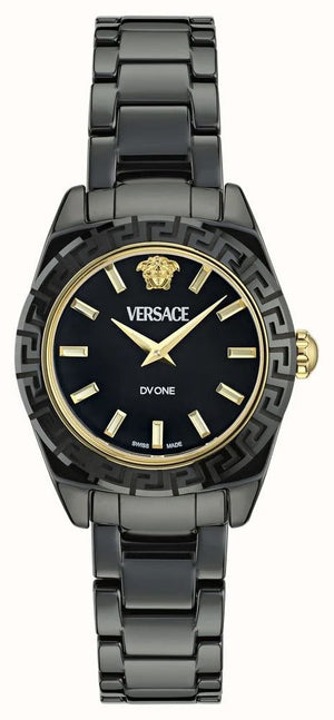 Versace DV One Mini Black Dial Black Steel Strap Watch for Women - VE9F00124 Buy Now By Versace
