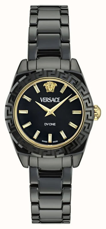 Versace DV One Mini Black Dial Black Steel Strap Watch for Women - VE9F00124 Buy Now By Versace