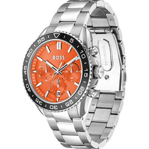 Hugo Boss Runner Chronograph Orange Dial Silver Steel Strap Watch for Men - 1514162 Buy Now By Hugo Boss