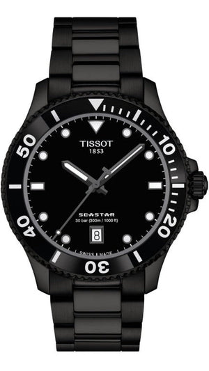 Tissot Seastar 1000 Quartz Black Dial Black Steel Strap Watch for Men - T120.410.33.051.00 Authentic Buy Shop Now