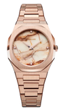 D1 Milano Ultra Thin Marble Dial Rose Gold Steel Strap Watch for Women - D1-UTBL14 Authentic Buy Shop Now