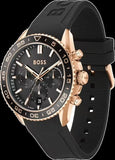 Hugo Boss Runner Chronograph Black Dial Black Silicone Strap Watch for Men - 1514168 Buy Now By Hugo Boss