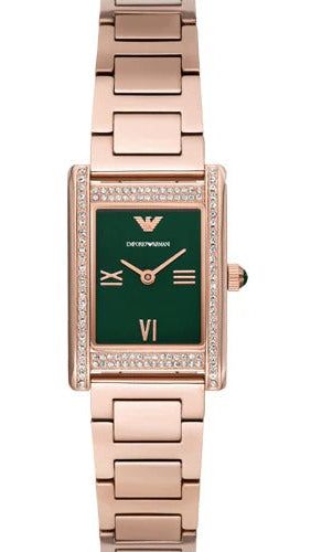 Emporio Armani Genni Green Dial Rose Gold Steel Strap Watch for Women - AR11641 Buy Now By Emporio Armani