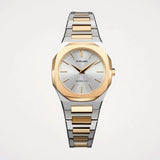 D1 Milano Ultra Thin Silver Dial Two Tone Steel Strap Watch for Women - D1-UTBL34 Authentic Buy Shop Now