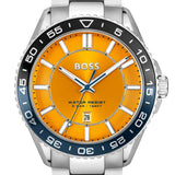 Hugo Boss Runner 3H Orange Dial Silver Steel Strap Watch for Men - 1514206 Buy Now By Hugo Boss