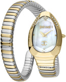 Just Cavalli Serpente Metallica Mother of Pearl Dial Two Tone Steel Strap Watch for Women - JC1L208M0065