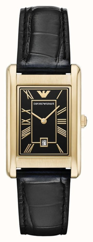 Emporio Armani Gino Black Dial Black Leather Strap Watch for Men - AR11666 Buy Now By Emporio Armani