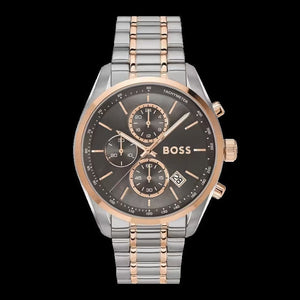 Hugo Boss Grand Prix Chronograph Grey Dial Two Tone Steel Strap Watch for Men - 1514252 Buy Now By Hugo Boss