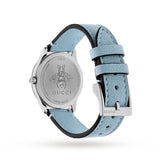 Gucci G Timeless Silver Dial Blue Leather Strap Watch for Women - YA1265039 Authentic Buy Shop Now