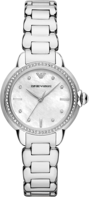 Emporio Armani Mia Mother of Pearl Dial Silver Steel Strap Watch for Women - AR11596 Buy Now By Emporio Armani