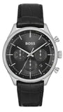 Hugo Boss Gregor Chronograph Black Dial Black Leather Strap Watch for Men - 1514049 Authentic Buy Shop Now