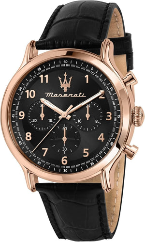 Maserati Epoca Limited Edition Chronograph Black Dial Black Leather Strap Watch for Men - R8871618015 Authentic Buy Shop Now