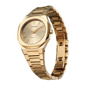 D1 Milano Ultra Thin Zephyr Gold Dial Gold Steel Strap Watch for Women - D1-UTBL31 Authentic Buy Shop Now