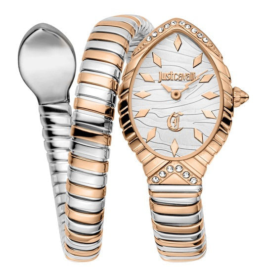 Just Cavalli Specchio Silver Dial Two Tone Steel Strap Watch for Women - JC1L322M0065 Authentic Buy Shop Now
