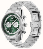 Emporio Armani Racer Chronograph Green Dial Silver Steel Strap Watch for Men - AR11637 Buy Now By Emporio Armani