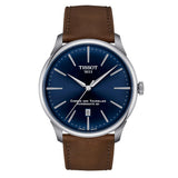 Tissot Chemin des Tourelles Automatic Powermatic 80 Blue Dial Brown Leather Strap Watch for Men - T139.407.16.041.00 Authentic Buy Shop Now