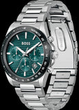 Hugo Boss Strike Chronograph Green Dial Silver Steel Strap Watch for Men - 1514241 Buy Now By Hugo Boss