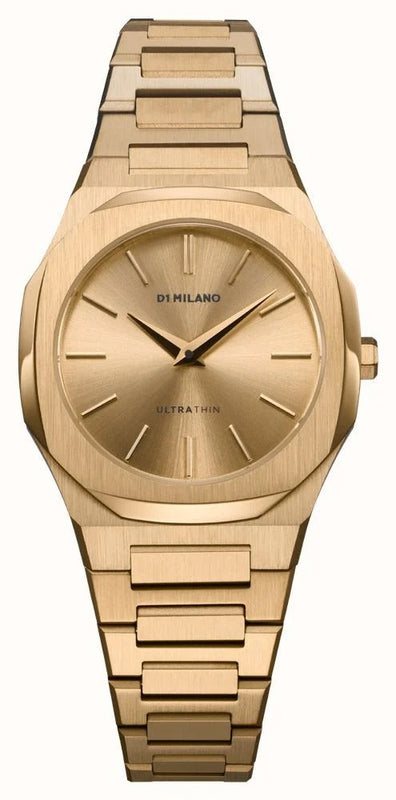 D1 Milano Ultra Thin Zephyr Gold Dial Gold Steel Strap Watch for Women - D1-UTBL31 Authentic Buy Shop Now
