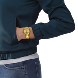 Tissot PR 100 Gold Dial Gold Steel Strap Watch for Women - T150.210.33.021.00 Authentic Buy Shop Now
