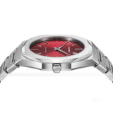 D1 Milano Ultra Thin Red Dial Silver Steel Strap Watch for Men - D1-UTBJ05 Authentic Buy Shop Now