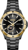 Hugo Boss Troper Chronograph Automatic Black Dial Black Steel Strap Watch for Men - 1514203 Authentic Buy Shop Now