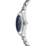 Versace V-Code Analog Blue Dial Silver Steel Strap Watch for Women - VE8I00324 Buy Now By Versace