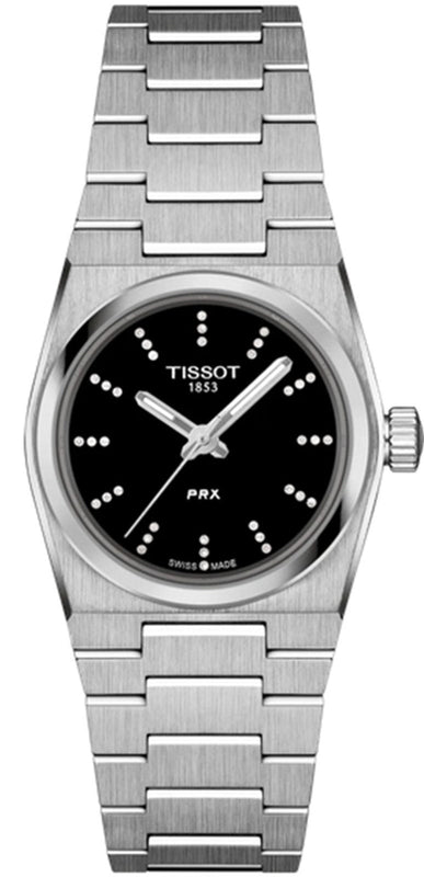 Tissot PRX Quartz Diamonds Black Dial Silver Steel Strap Watch for Women - T137.010.11.056.00 Authentic Buy Shop Now