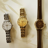 Seiko Presage Cocktail Time Automatic Diamonds Gold Dial Gold Steel Strap Watch for Women - SRE018J1 Authentic Buy Shop Now