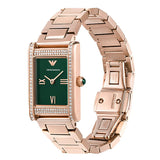 Emporio Armani Genni Green Dial Rose Gold Steel Strap Watch for Women - AR11641 Buy Now By Emporio Armani