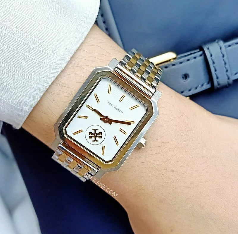 Tory Burch Robinson White Dial Two Tone Steel Strap Watch for Women - TBW1509 Buy Now By Tory Burch