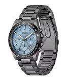 Hugo Boss Strike Chronograph Blue Dial Black Steel Strap Watch for Men - 1514242 Buy Now By Hugo Boss