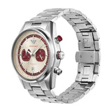 Emporio Armani Racer Chronograph White Dial Silver Steel Strap Watch for Men - AR11645 Buy Now By Emporio Armani