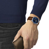 Tissot Chemin des Tourelles Automatic Powermatic 80 Blue Dial Brown Leather Strap Watch for Men - T139.407.16.041.00 Authentic Buy Shop Now