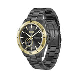 Hugo Boss Troper Chronograph Automatic Black Dial Black Steel Strap Watch for Men - 1514203 Authentic Buy Shop Now