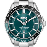 Hugo Boss Runner 3H Green Dial Silver Steel Strap Watch for Men - 1514208 Buy Now By Hugo Boss