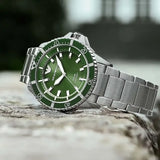 Emporio Armani Sea Explorer Green Dial Silver Steel Strap Watch for Men - AR60088 Buy Now By Emporio Armani