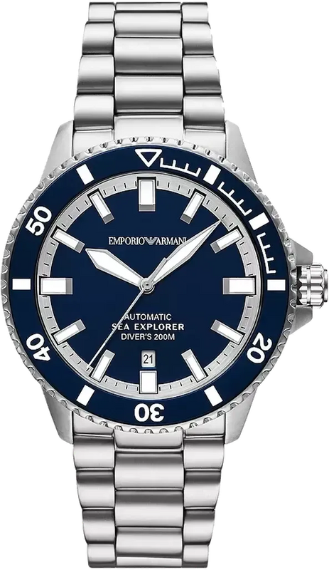 Emporio Armani Sea Explorer Blue Dial Silver Steel Strap Watch for Men - AR60087 Buy Now By Emporio Armani