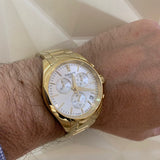 Tissot PR 100 Chronograph White Dial Gold Steel Strap Watch for Men - T150.417.33.031.00 Authentic Buy Shop Now