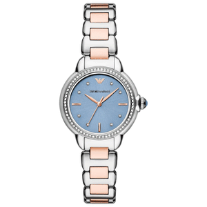 Emporio Armani Three Hand Blue Dial Two Tone Steel Strap Watch for Women - AR11597 Buy Now By Emporio Armani