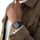 Hugo Boss Trace Chronograph Black Dial Black Leather Strap Watch for Men - 1514003 Authentic Buy Shop Now