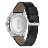 Hugo Boss Skytraveller Chronograph Burgundy Red Dial Black Leather Strap Watch for Men - 1514193 Buy Now By Hugo Boss