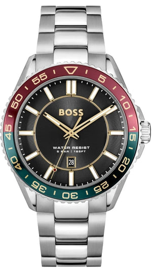Hugo Boss Runner 3H Black Dial Silver Steel Strap Watch for Men - 1514210 Buy Now By Hugo Boss