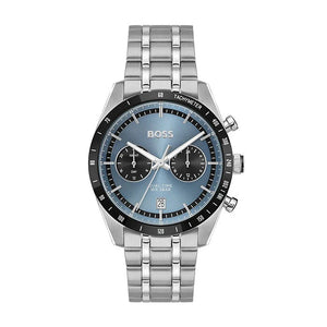 Hugo Boss Tourmaster Chronograph Blue Dial Silver Steel Strap Watch for Men - 1514286 Authentic Buy Shop Now