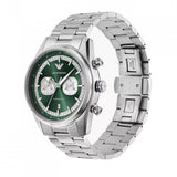 Emporio Armani Racer Chronograph Green Dial Silver Steel Strap Watch for Men - AR11637 Buy Now By Emporio Armani