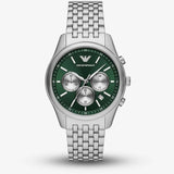 Emporio Armani Antonio Chronograph Green Dial Silver Steel Strap Watch for Men - AR11581 Buy Now By Emporio Armani